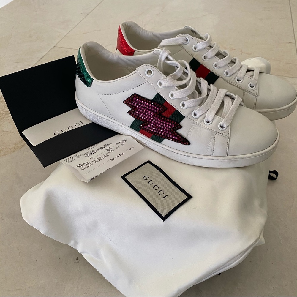 Gucci Ace sneakers - Rhinestone Lightnigbt Bulb 37